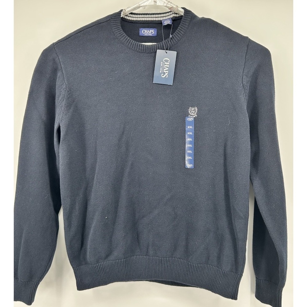Chaps Original Crew Sweater Long Sleeve Navy Blue men's Size 2XL NWT